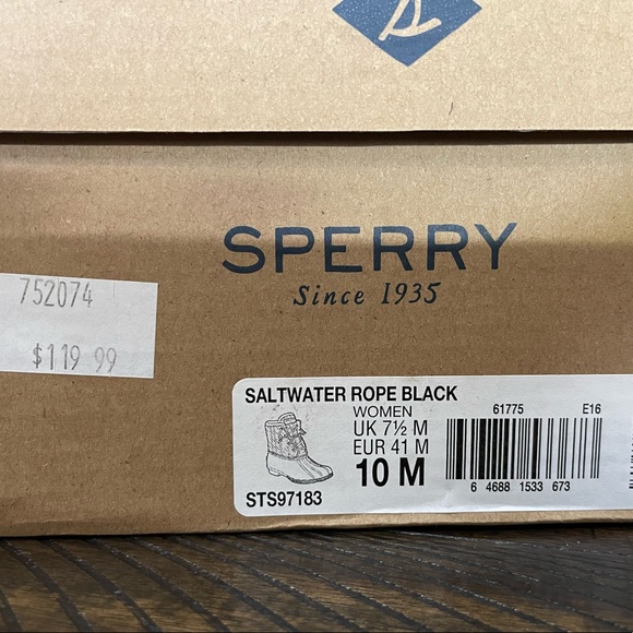 Sperry Boot. Saltwater Rope Black Size 10 - Picture 5 of 5